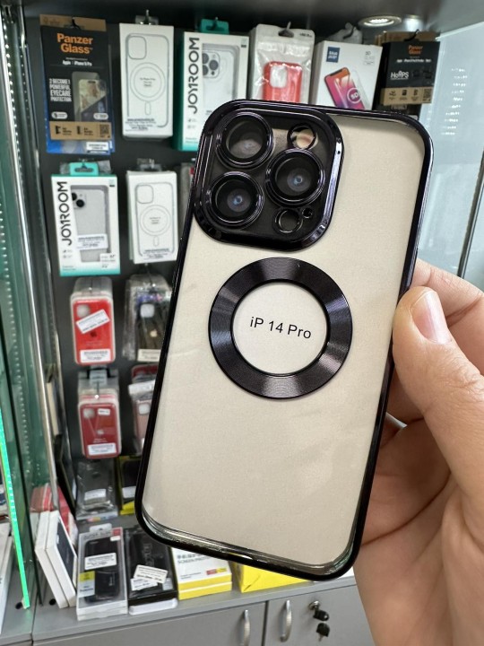 Калъф за iPhone 14 Pro - Silicone Case Lux, Black, с брокат