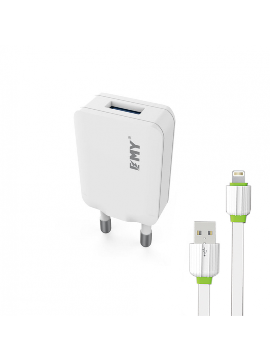 Зарядно 220V EMY MY-223 5V 1.0A, 1xUSB с кабел iPhone Lightning