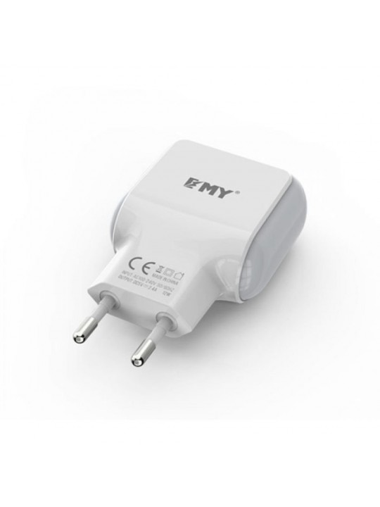 Зарядно 220V EMY MY-220 2xUSB 5V max 2.4A, универсално