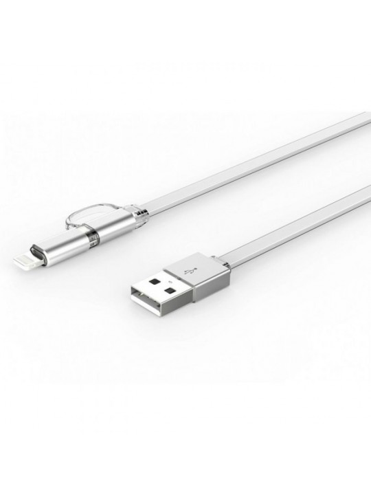 Кабел за данни LDNIO LC84 2 in 1 Micro USB + iPhone Lightning