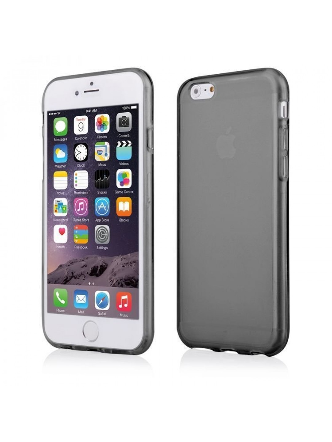 Силиконов гръб за Iphone 7, ултра тънък, черен-прозрачен