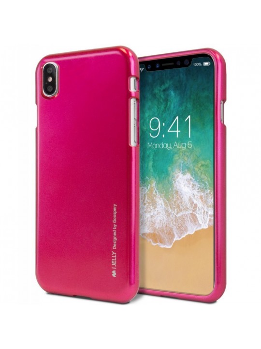 Калъф за iPhone X/iPhone XS, i-Jelly Metal Case, розов