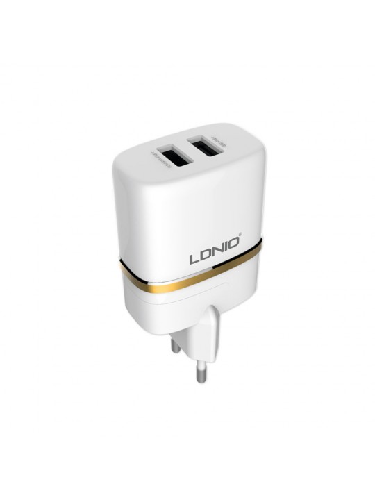 Зарядно 220V LDNIO DL-AC52 5V 2.4A 2xUSB+кабел Micro USB