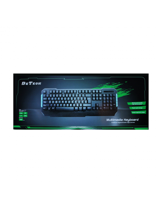 Мултимедийна Клавиатура DeTech KB337М, USB, Кирилизирана
