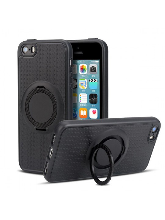 Калъф Ring Bracket за Apple iPhone 6/6S 4,7", black + pop socket