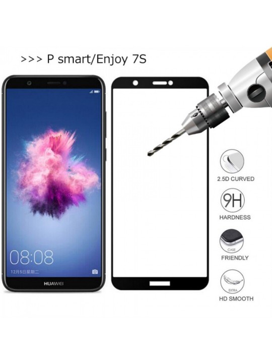 3D Стъклен протектор за Huawei P Smart, Black FULL GLUE