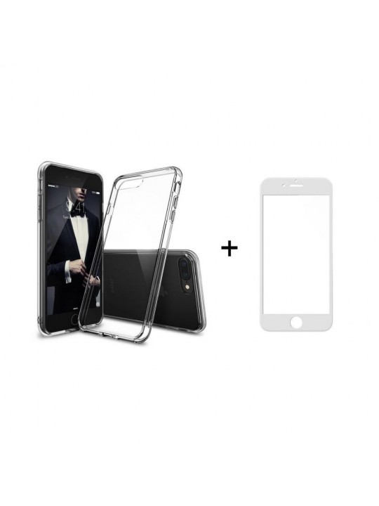 Комплект: Кейс и протектор за целия дисплей за iPhone 7/8 Plus - черен