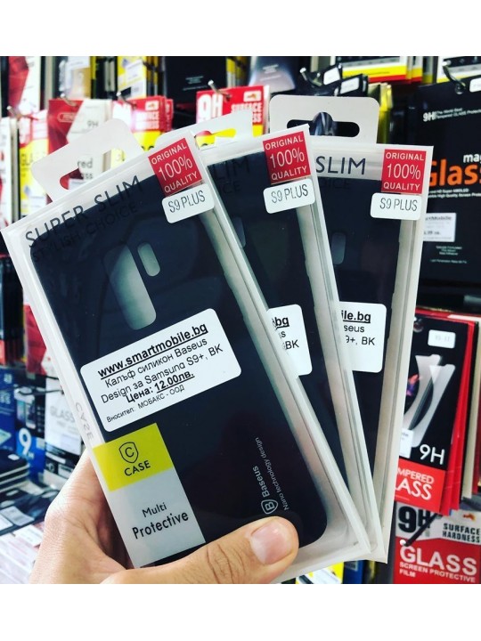 Калъф за Samsung Galaxy S9 Plus, Baseus Design, Black matt