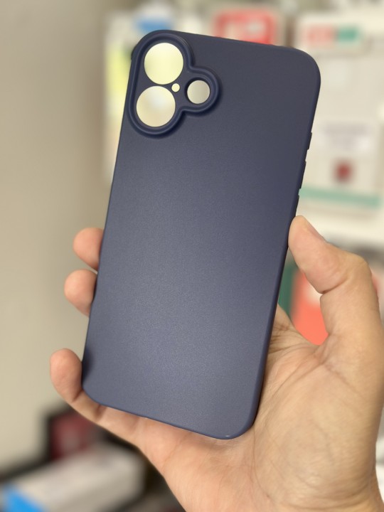 Силиконов кейс за iPhone 16 Plus - тъмносин матов