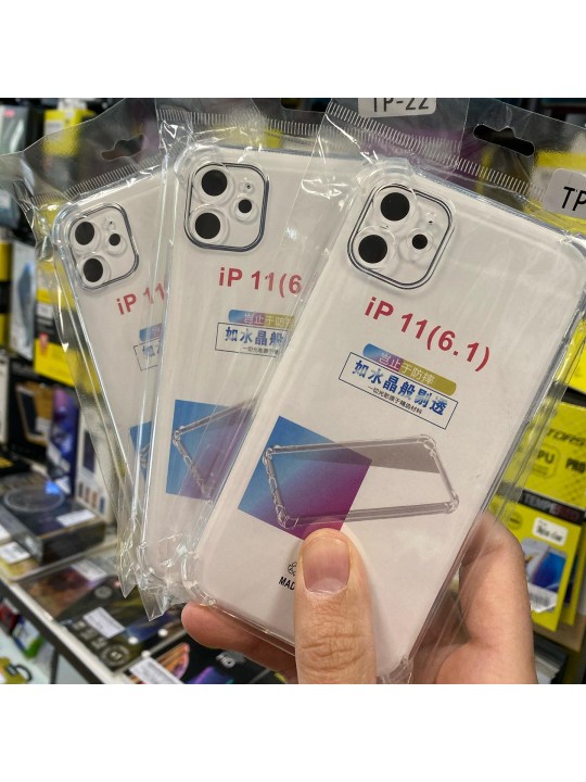 Силиконов кейс със защита на камерата за iPhone 11 - прозрачен