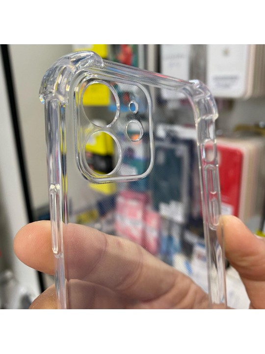 Силиконов кейс със защита на камерата за iPhone 11 - прозрачен