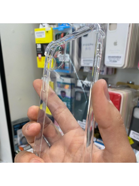 Силиконов кейс със защита на камерата за iPhone 11 - прозрачен