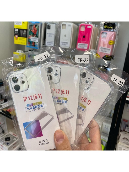 Силиконов кейс със защита на камерата за iPhone 12 - прозрачен