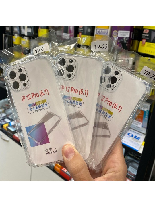 Силиконов кейс със защита на камерата за iPhone 12 Pro - прозрачен