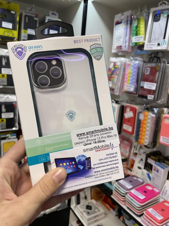Калъф за iPhone 13 - Dfans - акрил - силикон, прозрачен