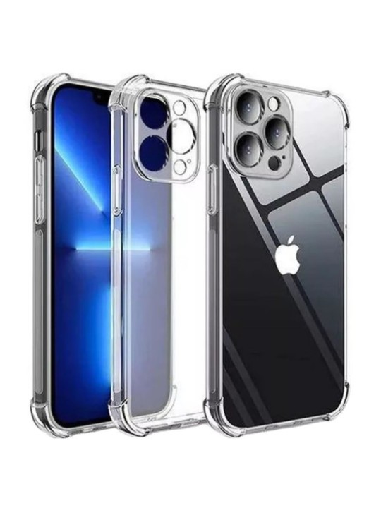Кейс за iPhone 14 Pro, Antishock - със защита на камерите, прозрачен
