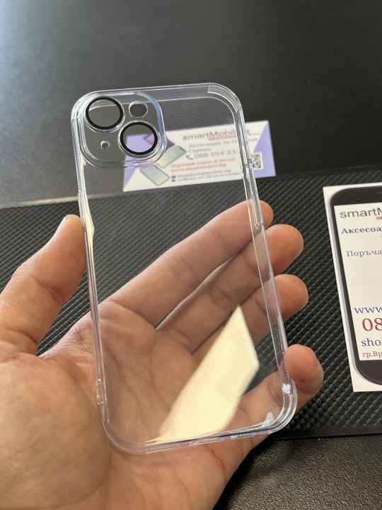 Калъф за iPhone 15 - JoyRoom JR-15Q1, със защита на камерите, прозрачен