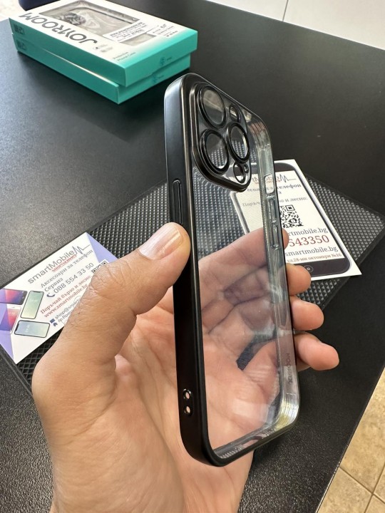 Калъф за iPhone 15 Pro - JoyRoom JR-15Q2, със защита на камерите, Black