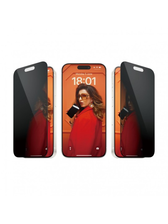 Стъклен протектор PanzerGlass за iPhone 13 Pro, UWF, Privacy, Черен