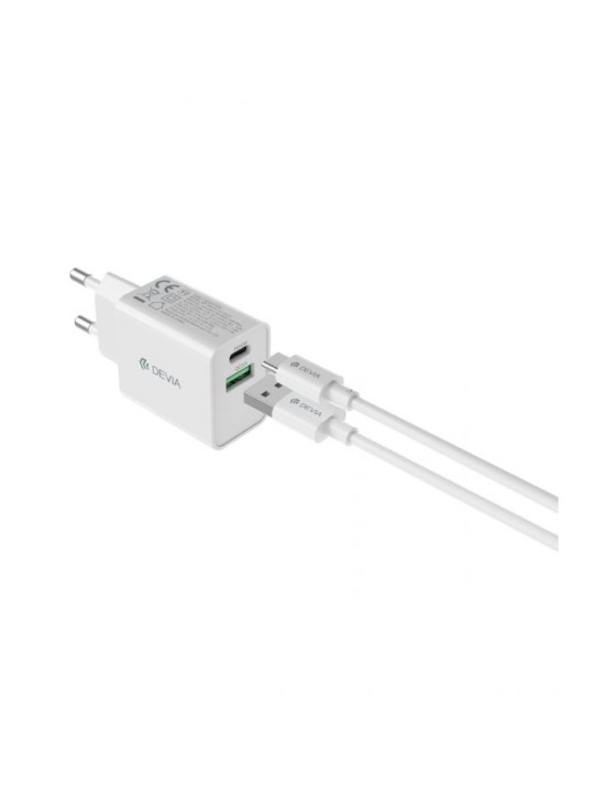 Зарядно 30W PD+QC3.0 220V USB-C  - Devia Smart Series - Quick Charger