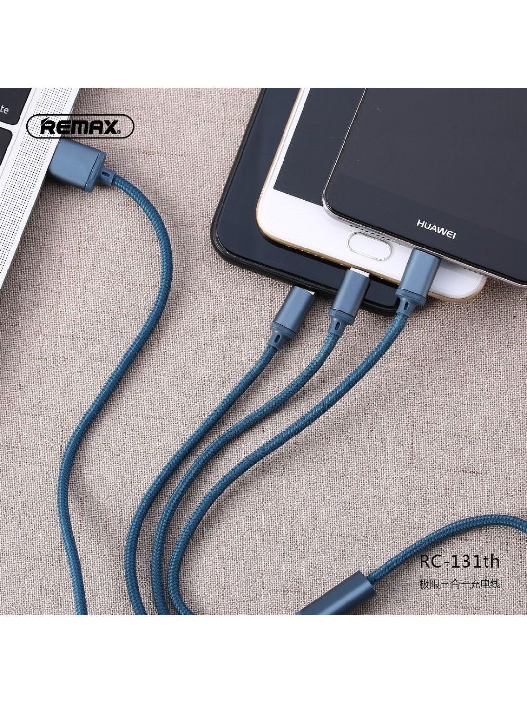 Кабел Remax RC-131th 3in1 - Lightning, Type-C, Micro USB