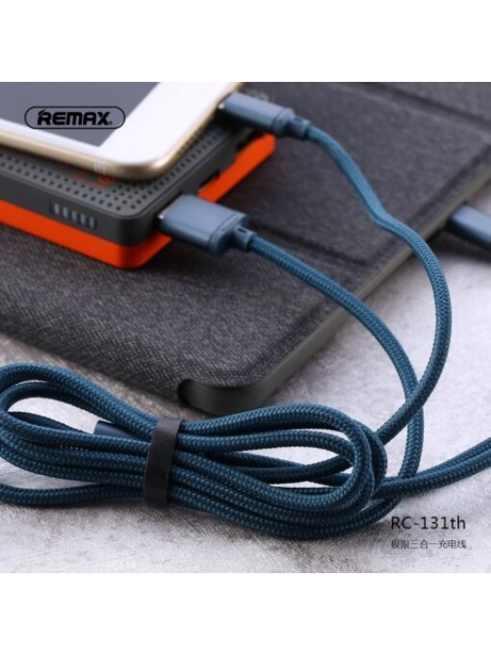 Кабел Remax RC-131th 3in1 - Lightning, Type-C, Micro USB