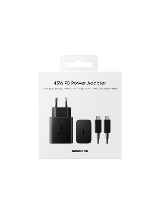 Зарядно Samsung 45W EP-T4510 - Super Fast Charge, с кабел USB-C 1.8m 5A