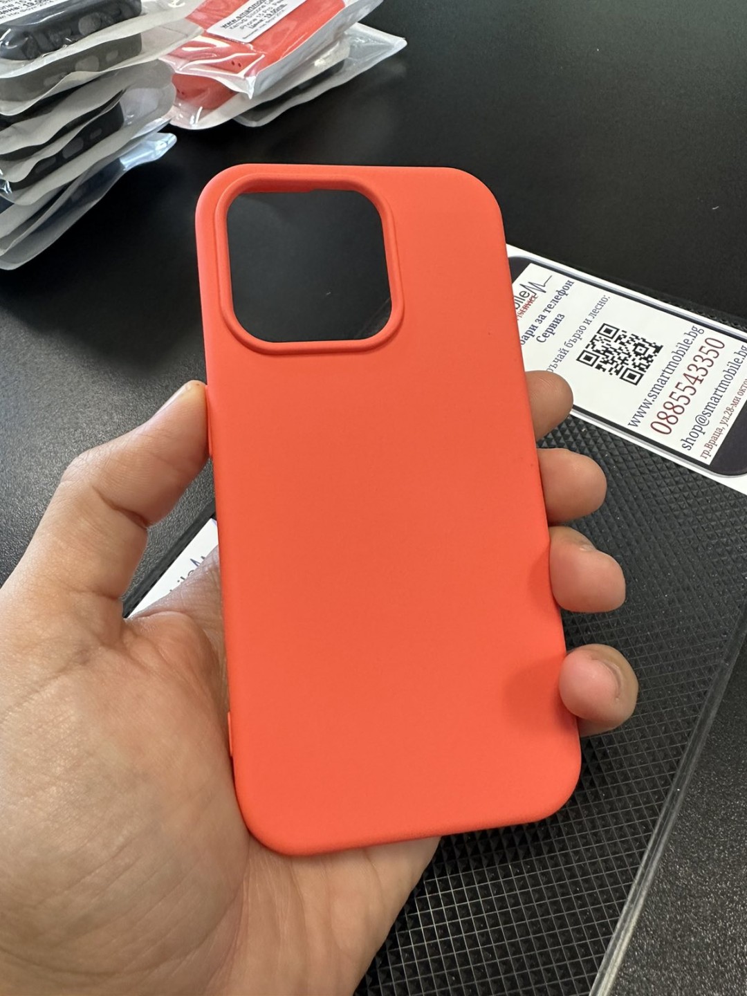 Калъф за iPhone 15 Pro - Silicone Case, Peach
