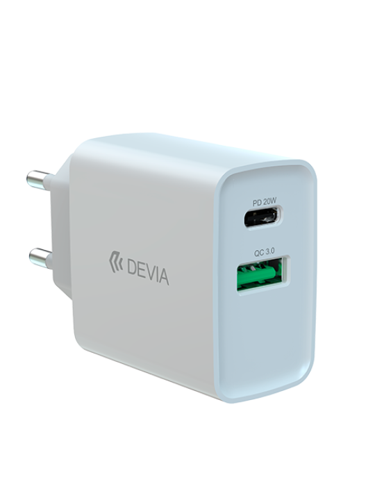 Зарядно 220V 20W - PD+QC Quick Charger Devia Smart Series
