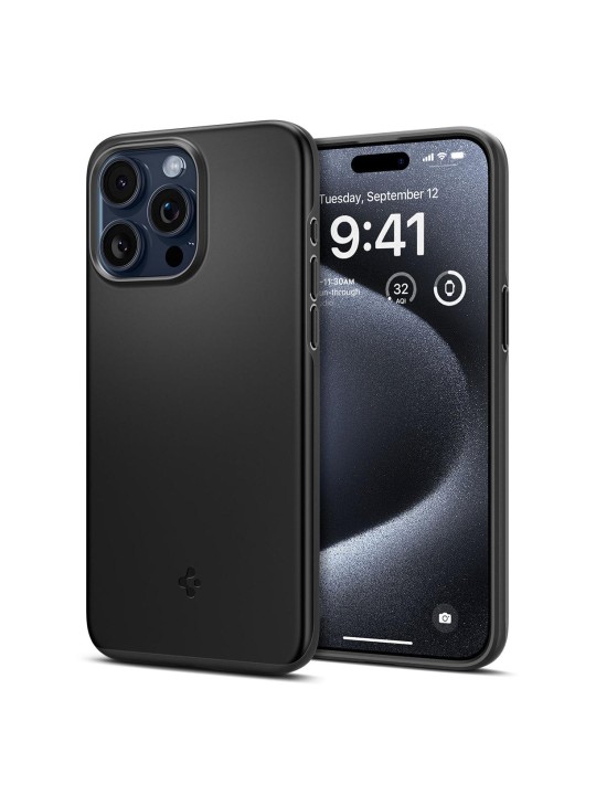 Кейс за iPhone 15 Pro - Spigen Thin Fit, Black