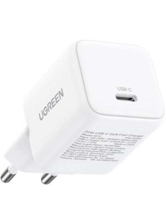 Бързо зарядно UGREEN 30W X513 USB-C GAN, White