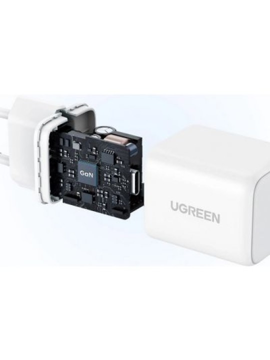 Бързо зарядно UGREEN 30W X513 USB-C GAN, White